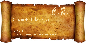 Czumpf Rózsa névjegykártya